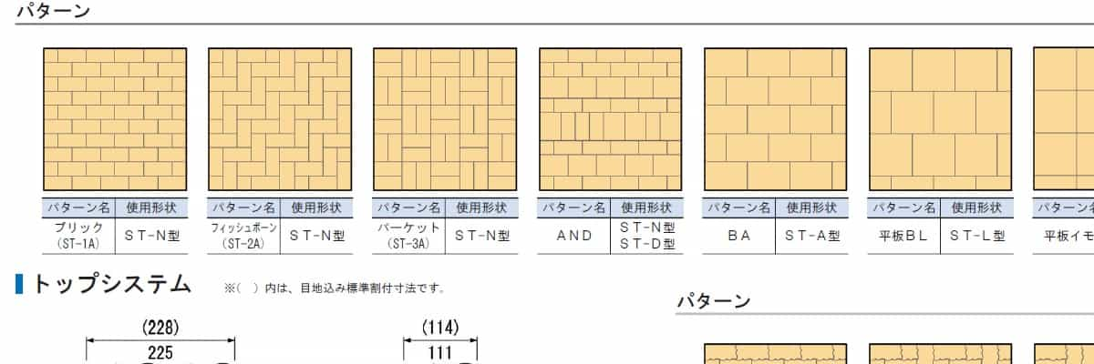 形状・寸法・パターン例